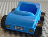 Duplo Car with Molded Pearl Light Gray Wheels and Black Treaded Tires with Yellow Headlights, Black '53574' on White License Plate Pattern