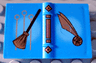 Minifigure, Utensil Book 2 x 3 with Quidditch Rings, Broom, and Golden Snitch Pattern