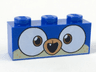 Brick 1 x 3 with Dog Face Wide Dark Orange Eyes, Medium Nougat Muzzle, Open Mouth with 1 Tooth Pattern