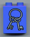 Duplo, Brick 1 x 2 x 2 with Keys on Ring Pattern