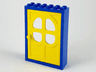 Door, Frame 2 x 6 x 7 with Yellow Fabuland Door 1 x 6 x 7 with Round Pane in 4 Sections (4071 / 4072)