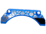 Technic, Panel Car Mudguard Arched 9 x 2 x 3 Straight Top with Silver Polygons and Thick Black Stripe Pattern Model Left Side