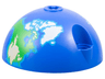 Cylinder Hemisphere 5 x 5, Axle Hole in Center and 2 Pin Holes with Earth / Globe North Pattern 