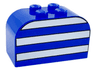 Slope, Curved 4 x 2 x 2 Double with 4 Studs with White Stripes Pattern