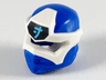 Minifigure, Headgear Ninjago Wrap Type 6 with Molded White Mask and Printed Medium Azure Ninjago Logogram Letter J on Black Background Pattern