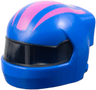 Minifigure, Headgear Helmet Formula 1 with Molded Trans-Black Visor and Printed Dark Pink Stripes Pattern