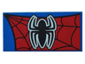 Tile 2 x 4 with Black Spider with White Outline on Red Spider-Man Web Pattern
