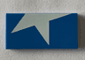 Tile 2 x 4 with Half White Star Pattern Model Left Side