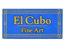 Tile 2 x 4 with Gold 'El Cubo Fine Art' and Geometric Frame Pattern