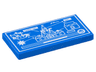 Tile 2 x 4 with White Blueprint, Airship and Fortress Attacking Castle Pattern