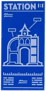 Tile 2 x 4 with Central Train Station (Set 60469) Blueprint with White 'STATION' and '1:1' Pattern