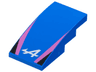 Slope, Curved 4 x 2 with Alpine Formula 1 Logo Stylized White Capital Letter A, Dark Pink Stripes, Black Triangles Pattern