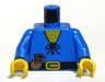 Torso Castle Forestman Shirt with Laces, Black Belt with Buckle, Brown Pouch, Yellow Neck Pattern / Blue Arms / Yellow Hands