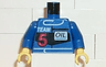 Torso Race Driver with White 'TEAM', Red Number 5, and Black 'OIL' Pattern / Blue Arms / Yellow Hands