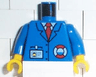 Torso Rescue Coast Guard Logo, Name Tag, Blue Collar, Red Tie Pattern / Blue Arms / Yellow Hands