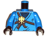 Torso Ninjago Brown Rope, Gold Medallion and Dark Blue Undershirt Pattern / Blue Arms / Black Hands