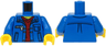 Torso Jacket with Pockets over Dark Red V-Neck Sweater Pattern / Blue Arms / Yellow Hands