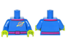 Torso Space Uniform with Orange and Yellow Ringed Planet Logo, Magenta Belt, Magenta Collar Pattern / Blue Arms / Lime Hands