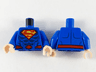 Torso Super Hero Costume with Dark Blue Muscles, Red and Yellow Superman Logo, Red Belt Pattern / Blue Arms / Light Nougat Hands