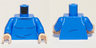 Torso Crew Neck Shirt with Dark Blue Creases and White Stitching at Shoulders Pattern / Blue Arms / Light Nougat Hands