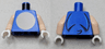 Torso Light Nougat Circle Stomach with Medium Azure Curved Lines and Black Spines and Tail on Back Pattern / Light Nougat Arms / White Hands