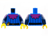Torso Magenta Mantle, 5 Dark Blue Pinstripes, Black Belt with Pouch Pattern / Dark Blue Arms with Magenta Shoulder Stripes Pattern / Yellow Hands
