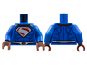 Torso White Shoulders and Belt, 'S' in Red Pentagon, Dark Blue Muscle Lines Pattern / Blue Arms / Reddish Brown Hands