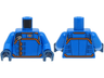 Torso SW Uniform with Orange Stripes and Clasps Pattern / Blue Arms / Dark Blue Hands