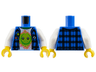 Torso Flannel Vest over White Shirt with Lime Z-Blob on Coral Splotch, Bright Green Collar Pattern / White Arms / Yellow Hands