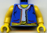 Torso Vest Open with Red Pockets and Trim over White Shirt, Yellow Sash and Neck Pattern / Yellow Arms / Yellow Hands