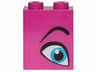 Brick 1 x 2 x 2 with Inside Stud Holder with Medium Azure Eye and Black Eyebrow Pattern Model Right Side (Queen Watevra Wa'Nabi)