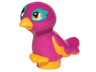 Bird, Mini Doll Style, Feet Joined with Molded Bright Light Orange Beak, Feathers and Toes and Printed Bright Light Orange Eyes and Dark Turquoise Eye Patches Pattern (Friends Pepper)