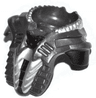Minifigure Armor Space with Shoulder Protection and Breastplate with Black and Silver Markings Pattern