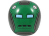 Large Figure Armor, Round, Smooth with Green Robot Face with Bright Light Blue Eyes (Hydra Stomper) Pattern