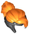 Minifigure, Hair Combo, Tiara with Molded Orange Bangs, Top, and Ponytail Pattern