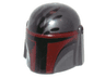 Minifigure, Headgear Helmet with Holes, SW Mandalorian with Dark Red Visor and Black Handprint Pattern