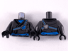Torso Female Ninjago Robe, Black Hem, Dark Azure Scarf, Sash and Trim Pattern / Pearl Dark Gray Arms / Black Hands