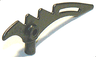 Minifigure, Weapon Crescent Blade, Serrated with Bar