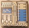 Tile 2 x 2 with Graduated Cylinder and Graph, Blue Pattern (SW Vaporator)