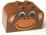 Slope, Curved 4 x 2 x 2 Double with 4 Studs with Monkey Face Pattern