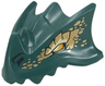 Dragon Head (Ninjago) with Stepped Top, Horn and Pin Hole on Back with Bright Light Orange Eyes, Bright Light Yellow Eyebrows, Gold Scales Pattern