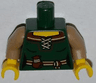Torso Female Dress with Brown Laced Collar, Belt and Pouch Pattern / Dark Tan Arms / Yellow Hands