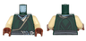 Torso Wrapped Vest over Tan and Medium Blue Shirt, Dark Bluish Gray Tied Belt Pattern / Tan Arms / Reddish Brown Hands