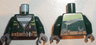 Torso Jacket with Dark Bluish Gray Striped Undershirt and Pockets with Zipper Pattern / Dark Green Arms / Dark Bluish Gray Hands