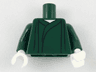 Torso Robe with Gathers, White Neck Pattern / Dark Green Arms / White Hands