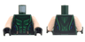 Torso Female Outline, Vest with Black and Bright Green Lines, Blue Trim, Belt with Buckles Pattern / Light Nougat Arms / Black Hands