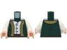 Torso Vest Open with Ornate Gold Trim over White Shirt, Dark Brown Pants Pattern / White Arms / Light Nougat Hands
