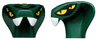 Minifigure, Head, Modified Snake with 4 Yellow Eyes and Lime Scales Pattern (Spitta)
