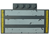 Slope, Curved 5 x 8 x 2/3 with 4 Studs with White and Yellow Stripes Pattern (10687)