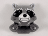 Minifigure, Head, Modified Raccoon with Pearl Dark Gray Shoulder Pads and Smile Pattern (Rocket)